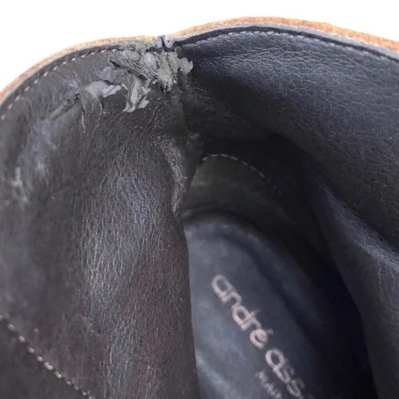 Andre Assous Fringe Suede Heeled Ankle Boots Size 7 US / 37 EU - Picture 10 of 10